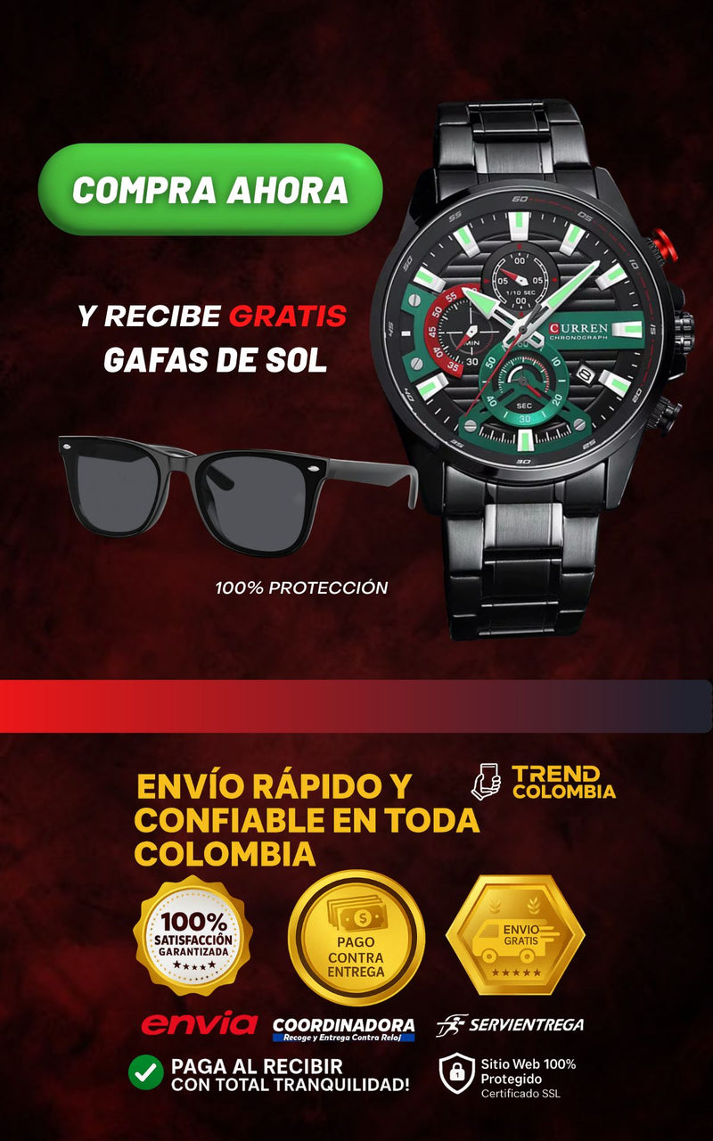 🔥RELOJ CURREN🔥 SERIE LIMITADA 8415 + GAFAS DE SOL GRATIS 😎