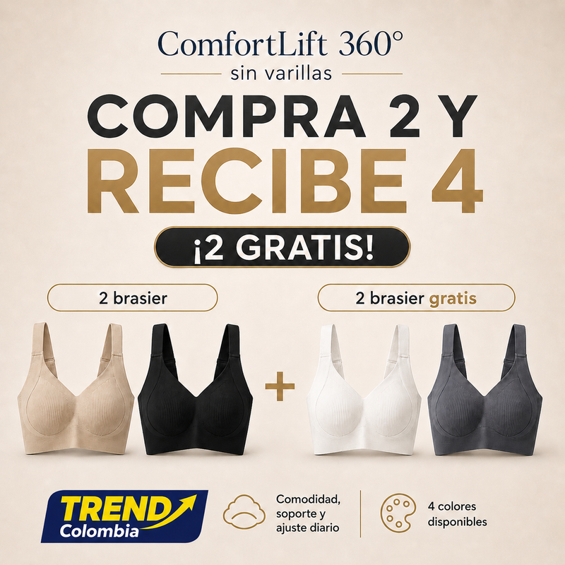 Kit Brasier ComfortLift 360° Sin Varillas – Compra 2 y Recibe 4