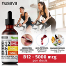 🔥 B12 POWERMAX 🔥 Vitamina B12 Líquida 5000 mcg + B6 – Energía, Cerebro y Corazón al Máximo | Complejo B Sublingual Ultra Potente (27,200 mcg)