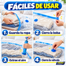 🔥Kit x5 Bolsas al Vacío + Bomba Manual | Ahorra Hasta 80% de Espacio